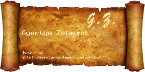 Gyertya Zotmund névjegykártya